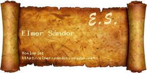 Elmer Sándor névjegykártya